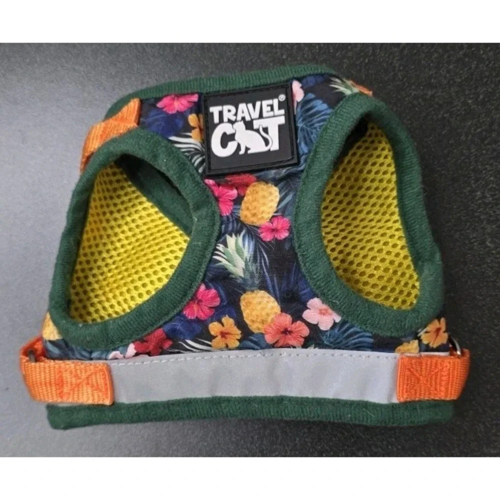 Travel Cat Hawaiian Print Harness Sz S The True Adventure Buckle Walk Adjustable